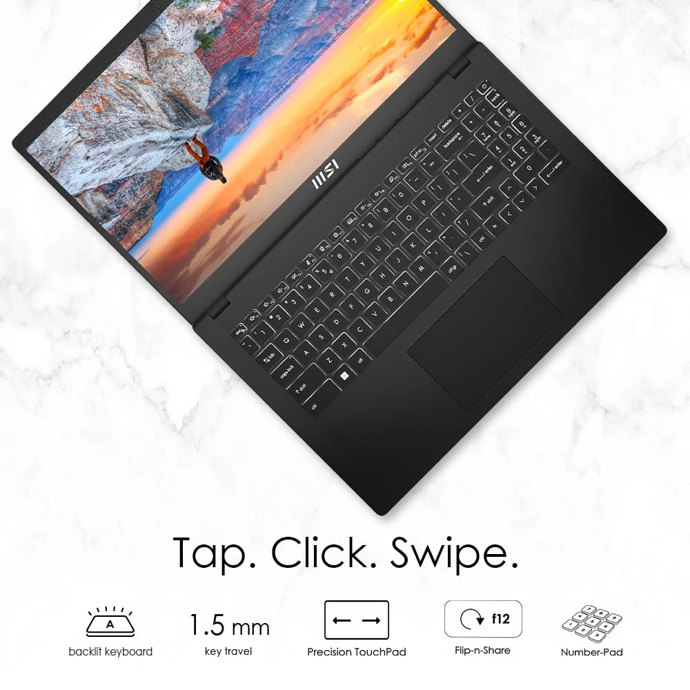 MSI Laptop Modern 15 B12MO 1007IN 15.6 inch Classic Black view 8